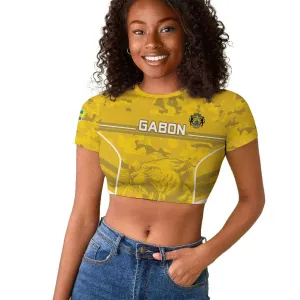 Custom Gabon Football Raglan Cropped T shirt Go Les Pantheres LT15
