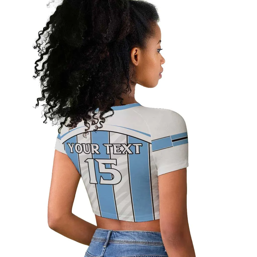Custom Lefatshe la Botswana Football Raglan Cropped T shirt Come On Dipitse LT15