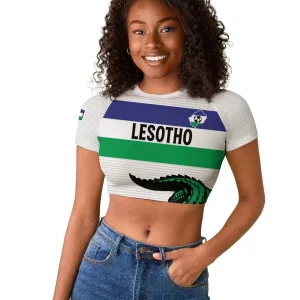 Custom Lesotho Football Raglan Cropped T shirt Go Likuena Go LT15
