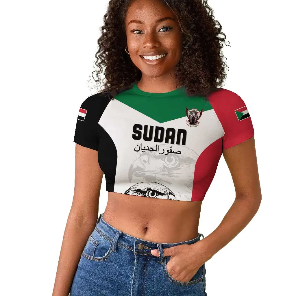 Custom Sudan Football Raglan Cropped T shirt Yalla Sudan LT15