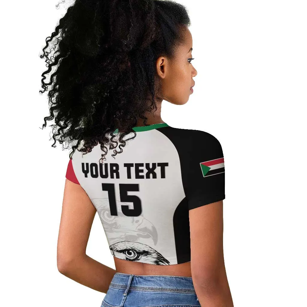 Custom Sudan Football Raglan Cropped T shirt Yalla Sudan LT15