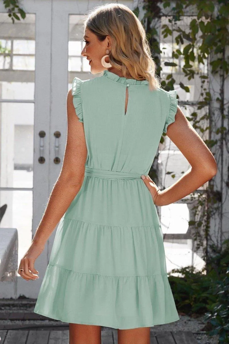 Daisy Ruffle Collar Tiered Dress