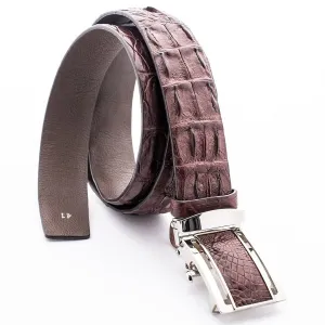 Dark Brown Backbone Crocodile Leather Belt