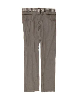 DESIGUAL Mens Slim Casual Trousers W36 L33 Grey Houndstooth Cotton