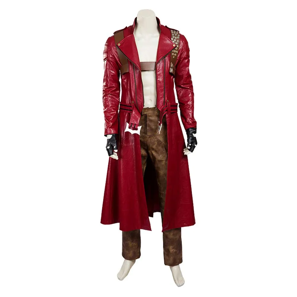 Devil May Cry 3 Dante Game Red Trench Coat Cosplay Costume Outfits