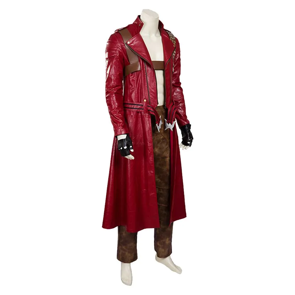 Devil May Cry 3 Dante Game Red Trench Coat Cosplay Costume Outfits