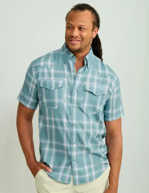 Diamond Back Plaid Short Sleeve Button-Down