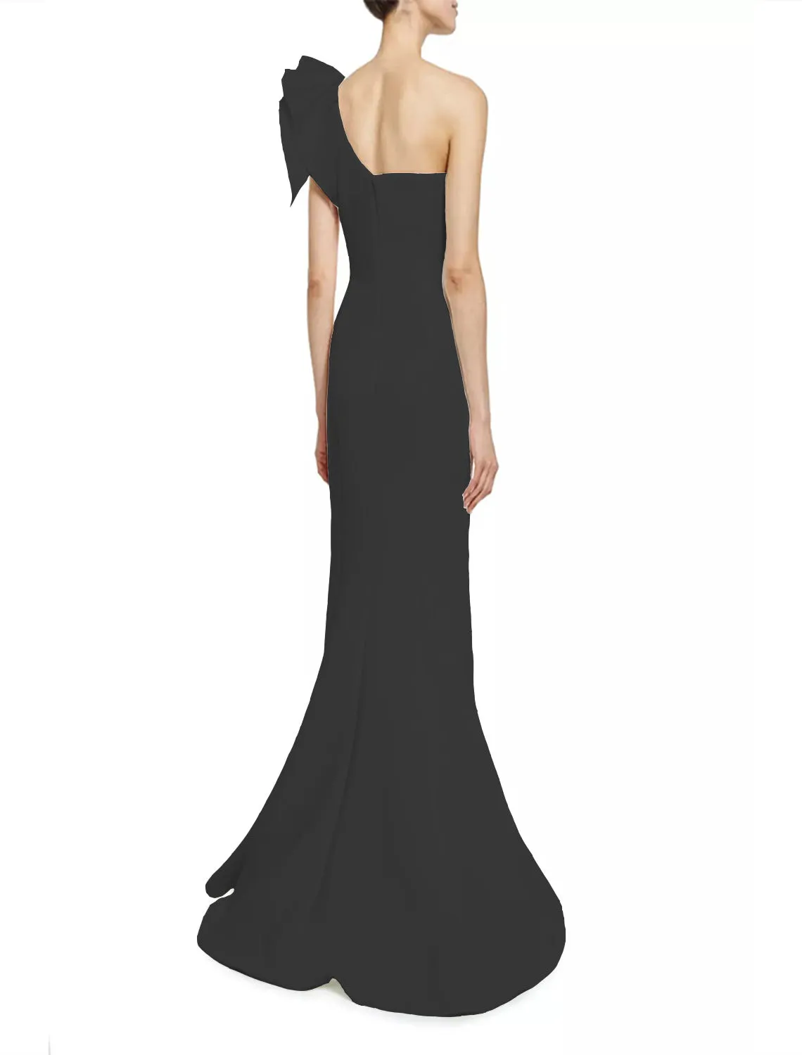 Diana Formal One Charming Shoulder Ruffle Dress
