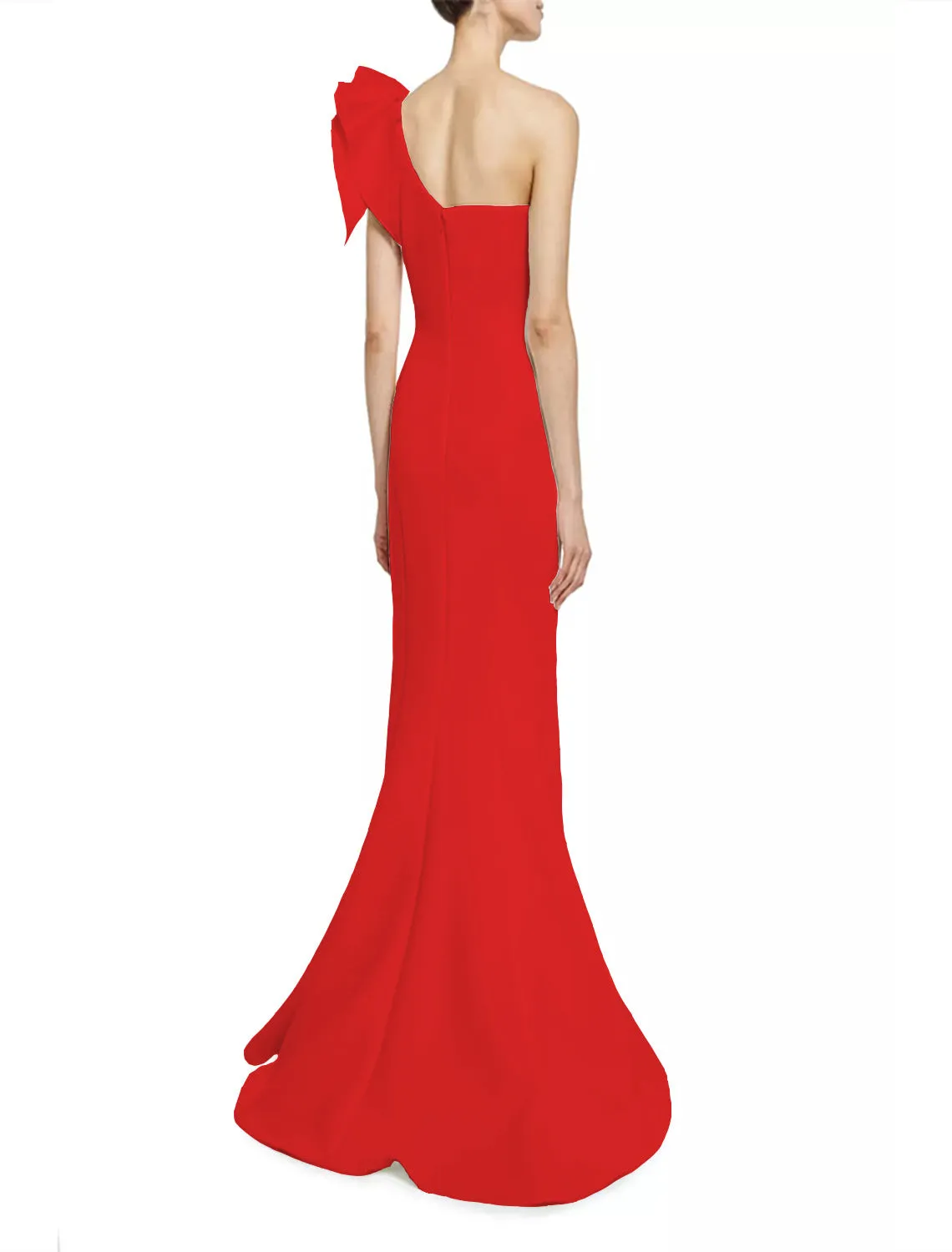 Diana Formal One Charming Shoulder Ruffle Dress