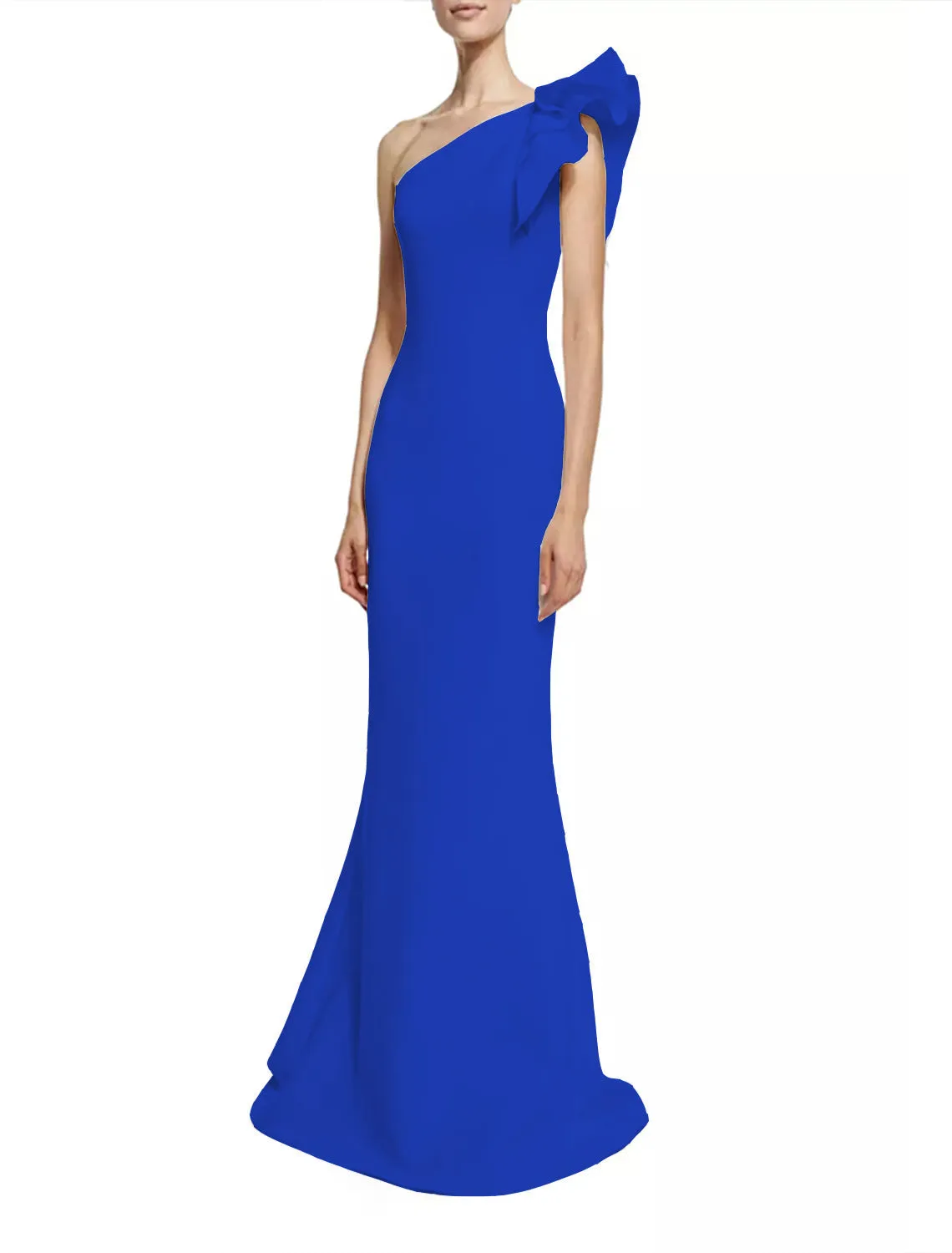 Diana Formal One Charming Shoulder Ruffle Dress