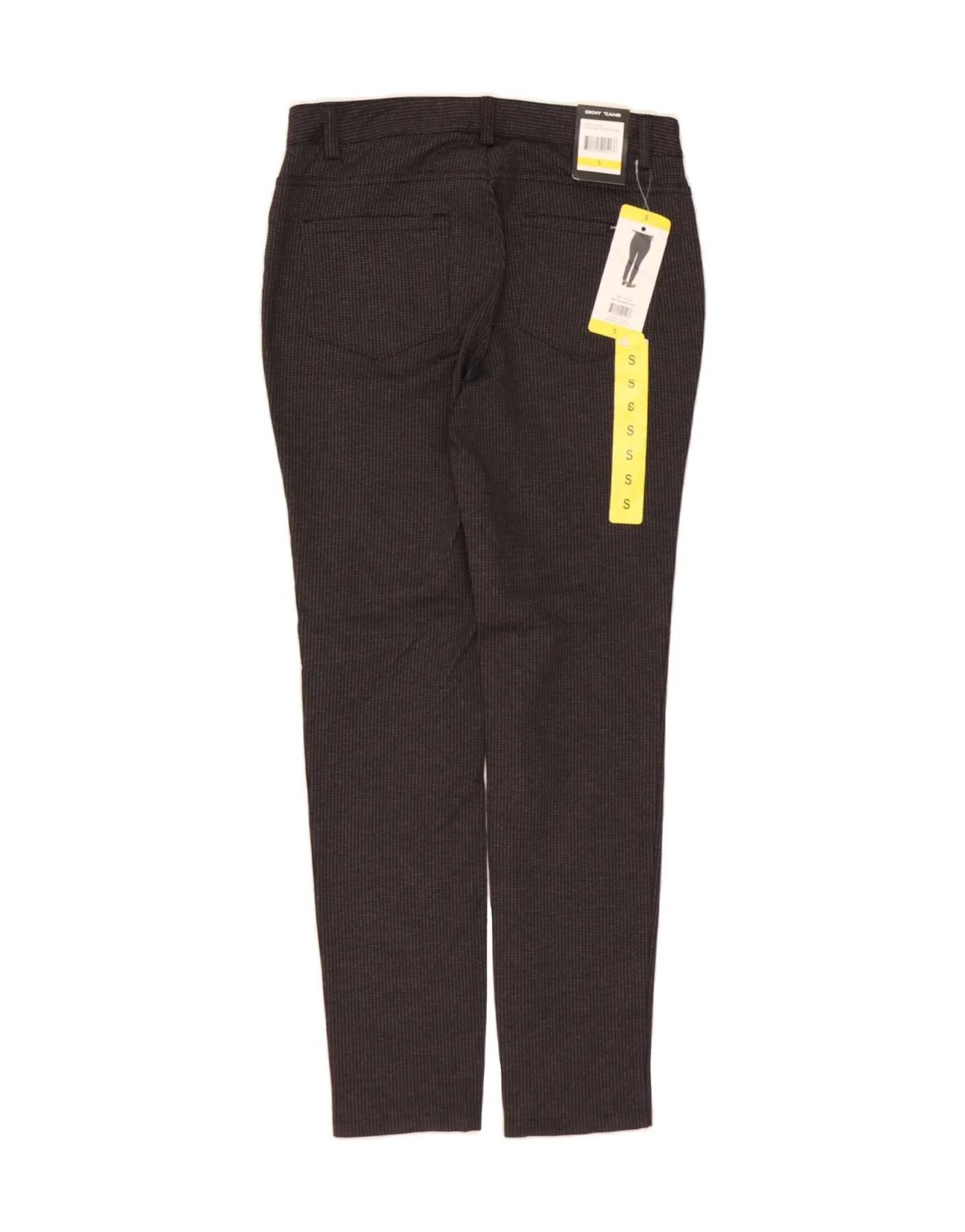 DKNY Womens Slim Casual Trousers Small W30 L29 Grey Houndstooth Polyester