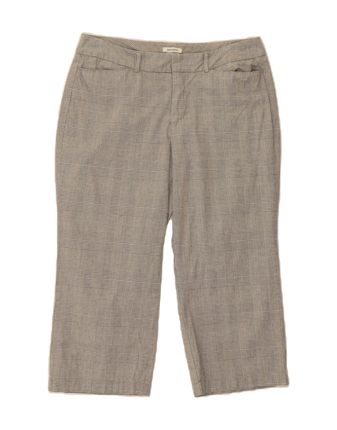 DOCKERS Womens Curvy Mid Rise Capri Trousers US 12 Large W32 L21 Grey