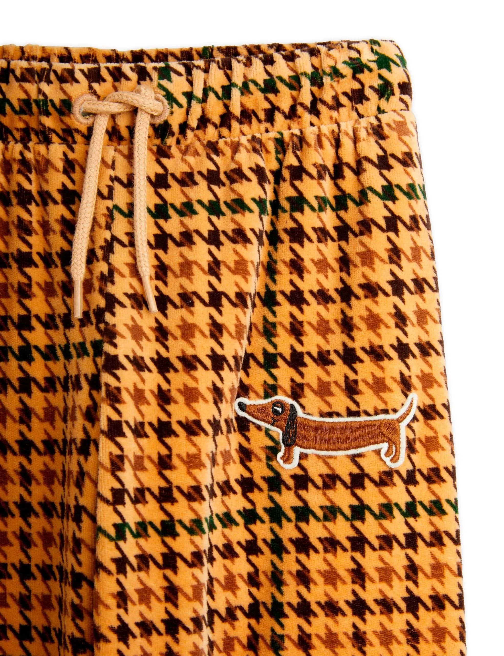 Dog Houndstooth Velour Pants [only 9-11 Years left]