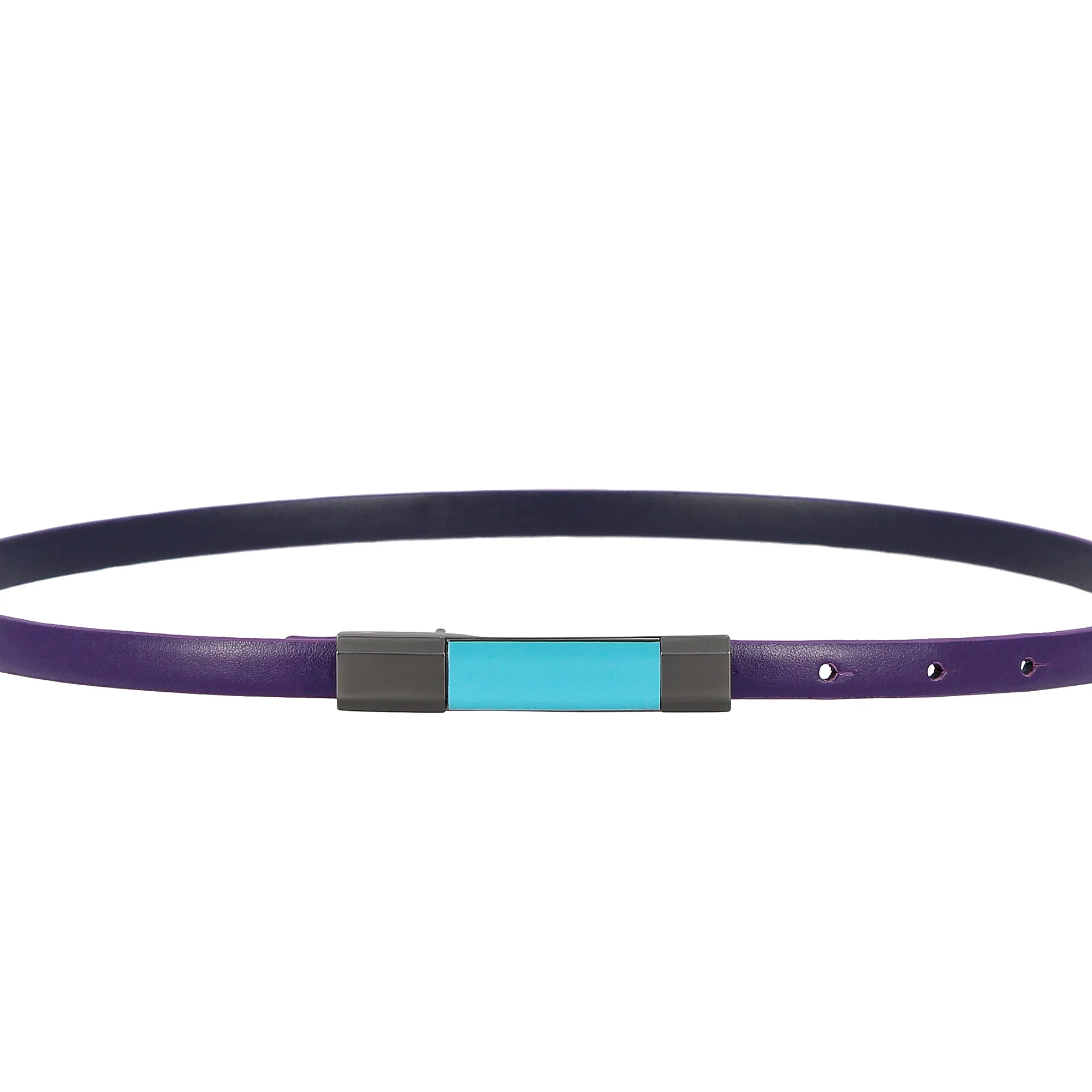 DUDU woman belt in real leather made in Italy two -tone H 12mm shortable buckle with pin