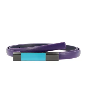 DUDU woman belt in real leather made in Italy two -tone H 12mm shortable buckle with pin