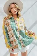 Easel Plaid Mix N Match Button Down Shirt