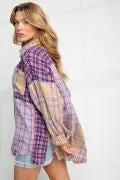 Easel Plaid Mix N Match Button Down Shirt