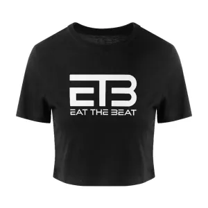Eat The Beat White Logo Girlie Cropped T-Shirt