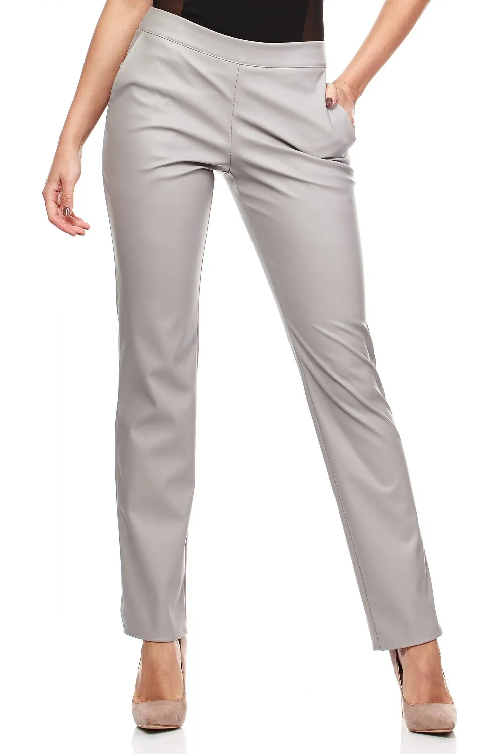 Eco-Leather Straight Leg Trousers