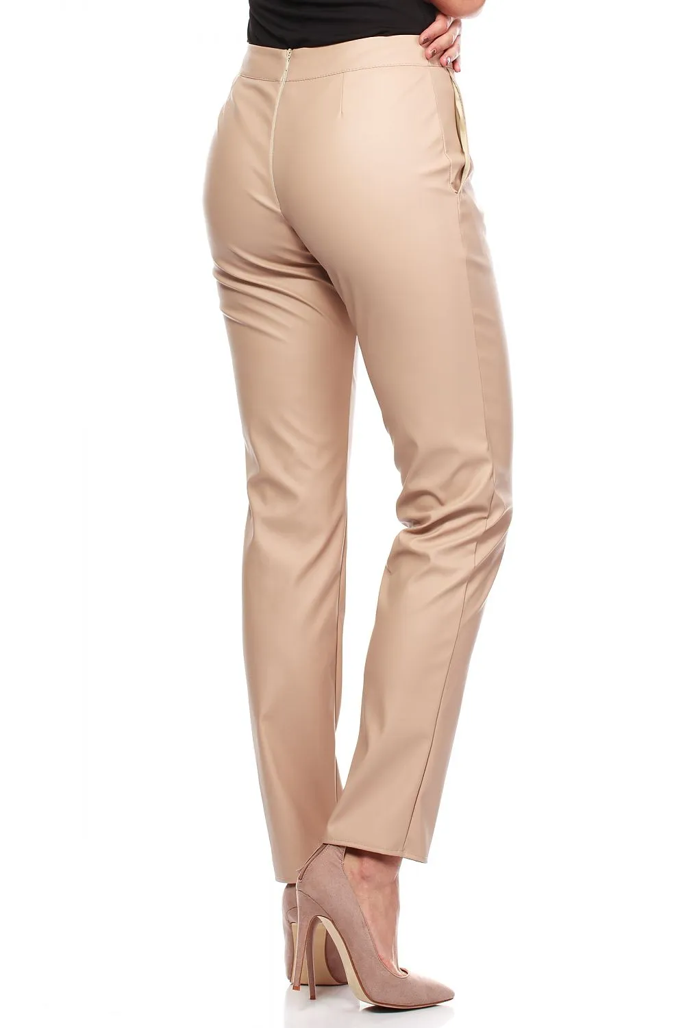 Eco-Leather Straight Leg Trousers