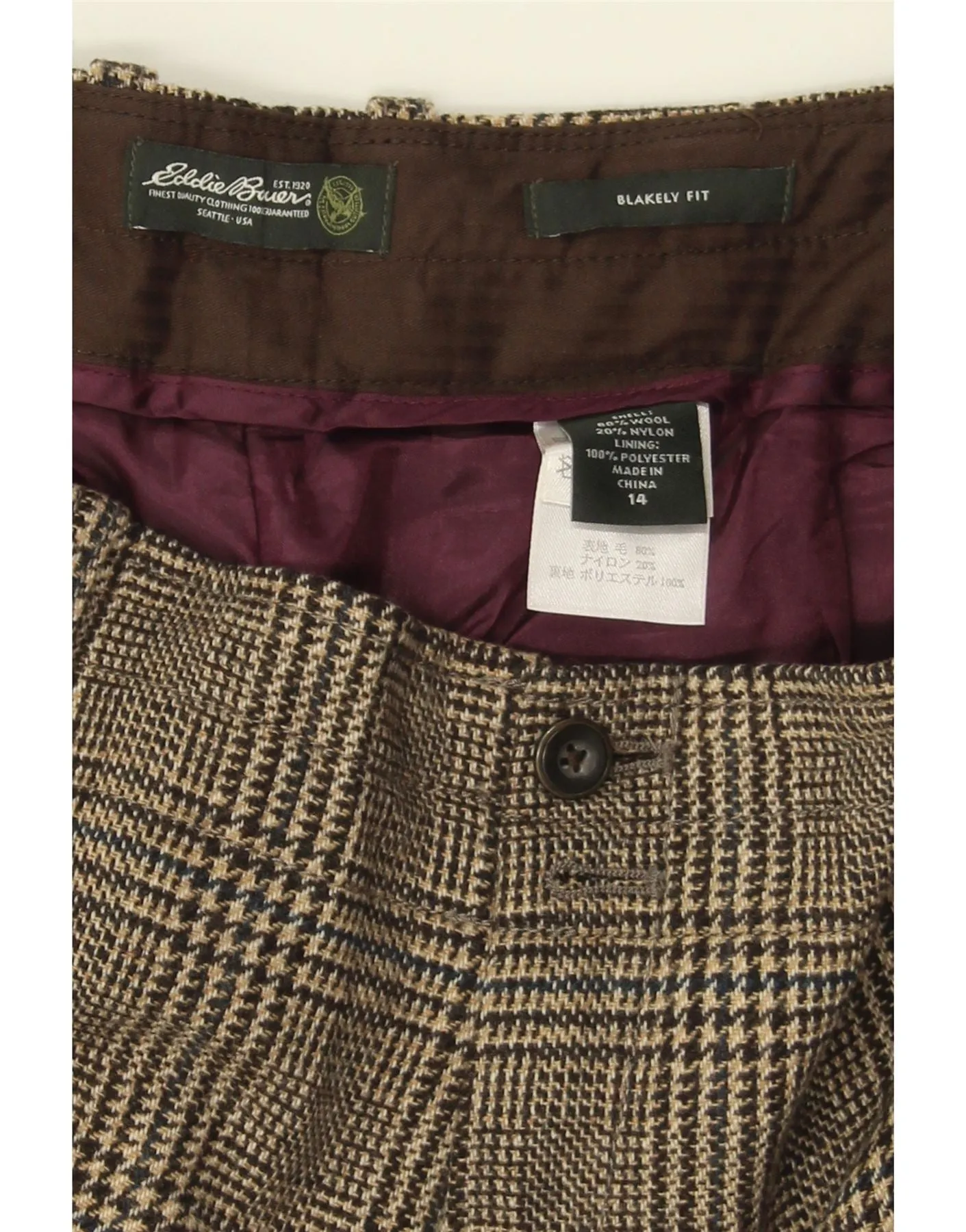 EDDIE BAUER Womens Blakely Fit Casual Trousers US 14 XL W36 L31 Brown