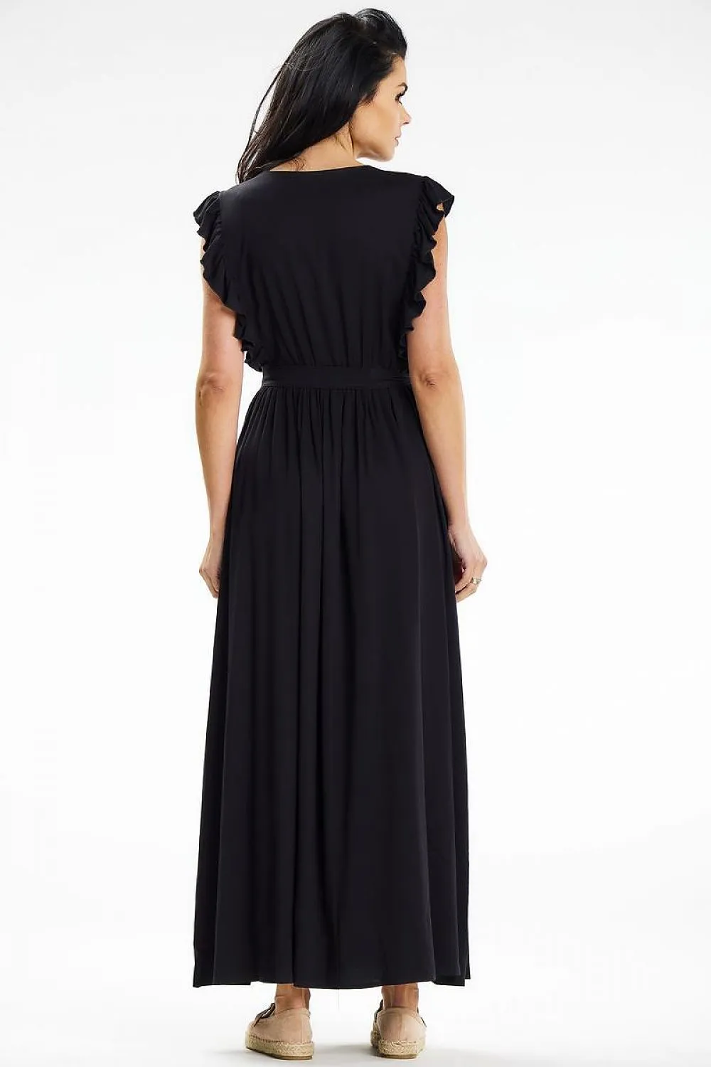 Envelope Neck Ruffled Maxi Dress