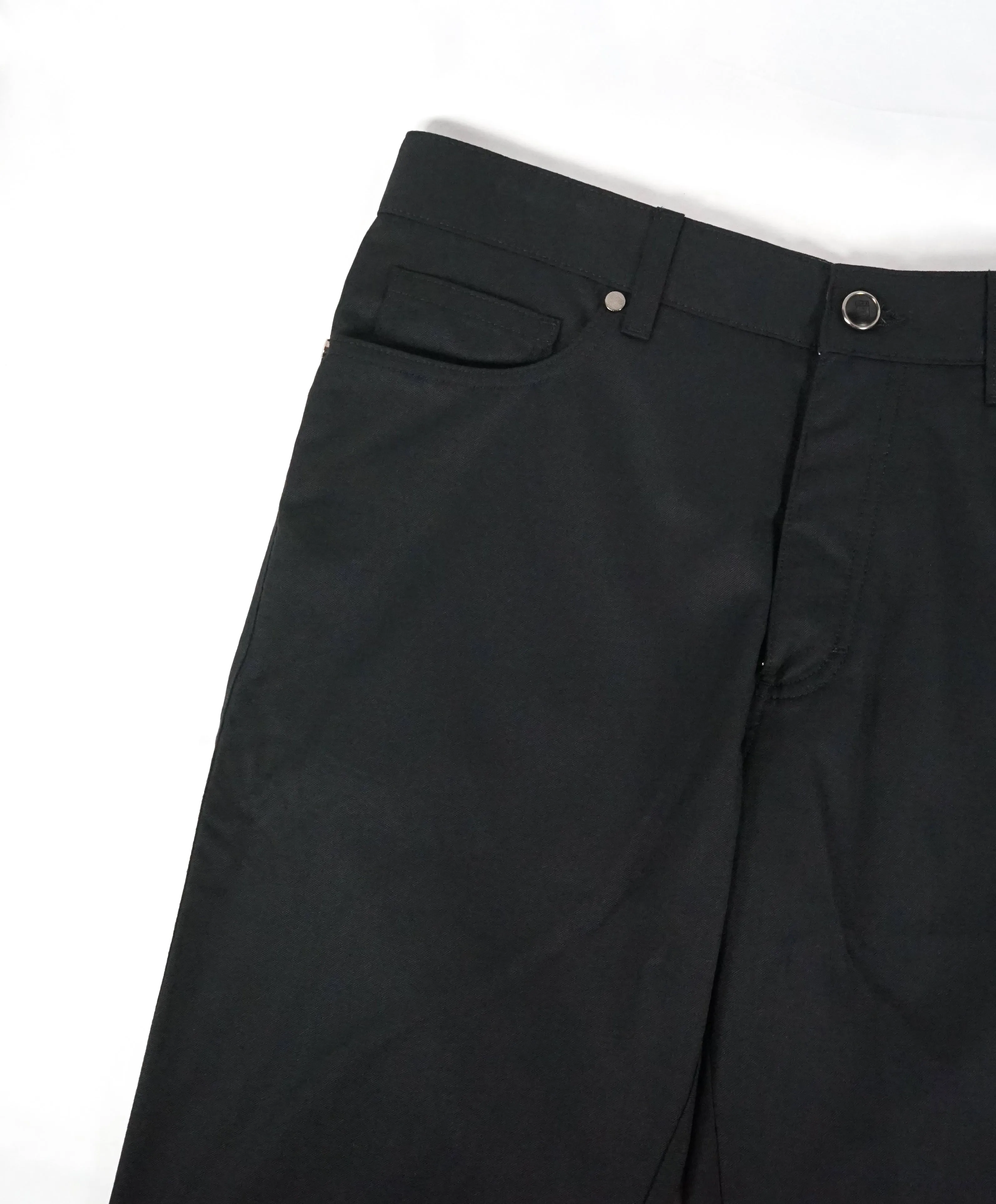 ERMENEGILDO ZEGNA - Black 5-Pocket Twill Weave Logo Pants - 34W