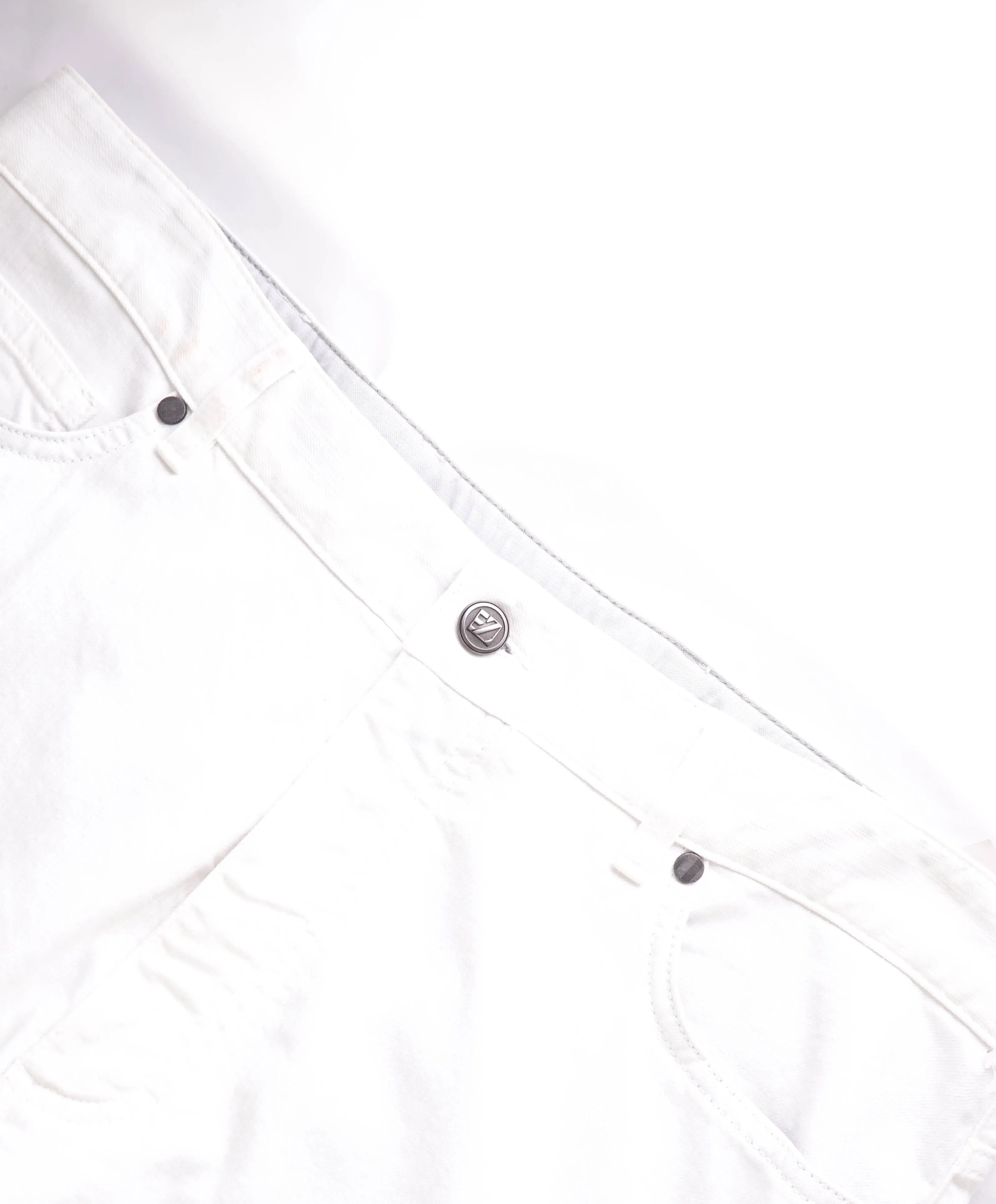 ERMENEGILDO ZEGNA - White 5-Pocket Jeans Logo Detailing  - 36W