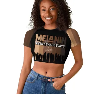Every Shade Slays Melanin Raglan Cropped T shirt African Signature DT02