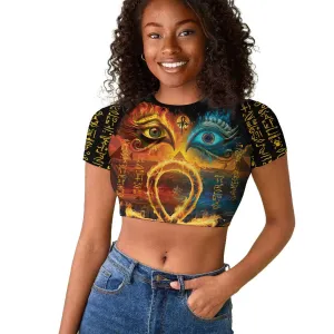 Eye of Ra and Eye of Horus Raglan Cropped T shirt Power and Magic Ancient Egyptian Mythology LT9
