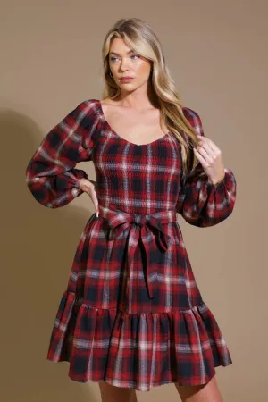 Falling For You Plaid Dress