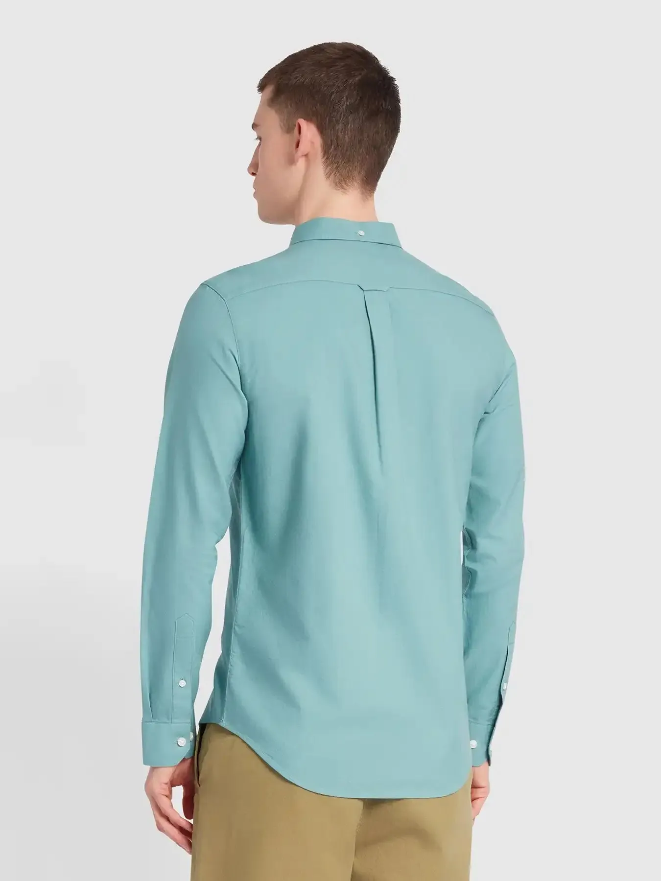 Farah Men's Brewer Oxford Shirt Brook Blue