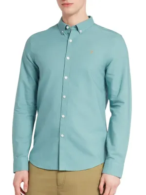 Farah Men's Brewer Oxford Shirt Brook Blue