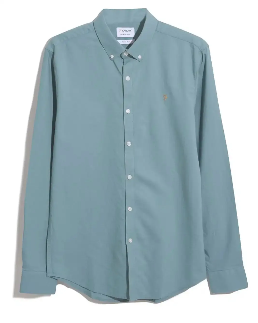 Farah Men's Brewer Oxford Shirt Brook Blue