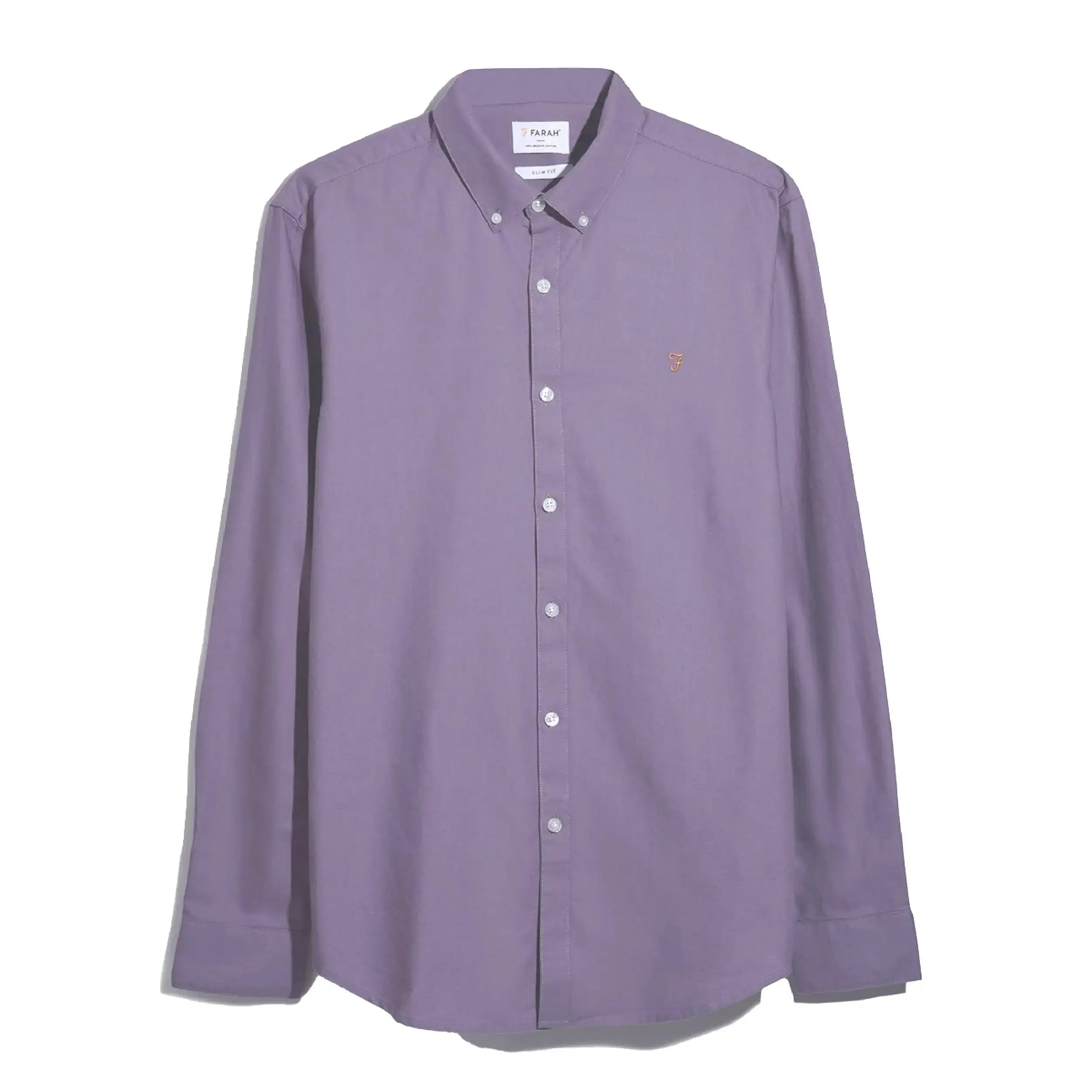 Farah Men's Brewer Oxford Shirt Slate Purple
