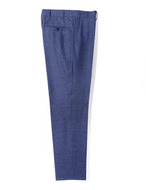 FINAL SALE: BKT50 Tailored Trousers in Super 130s Houndstooth Flannel - Blue Night