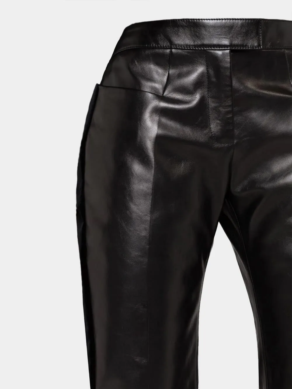 Flared Leather Trousers