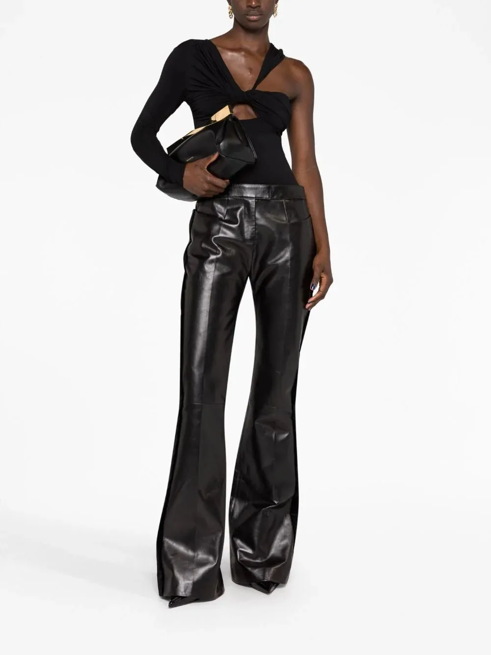 Flared Leather Trousers
