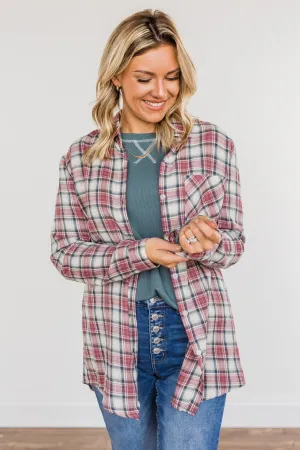 Flawless Beauty Plaid Top- Red & Navy