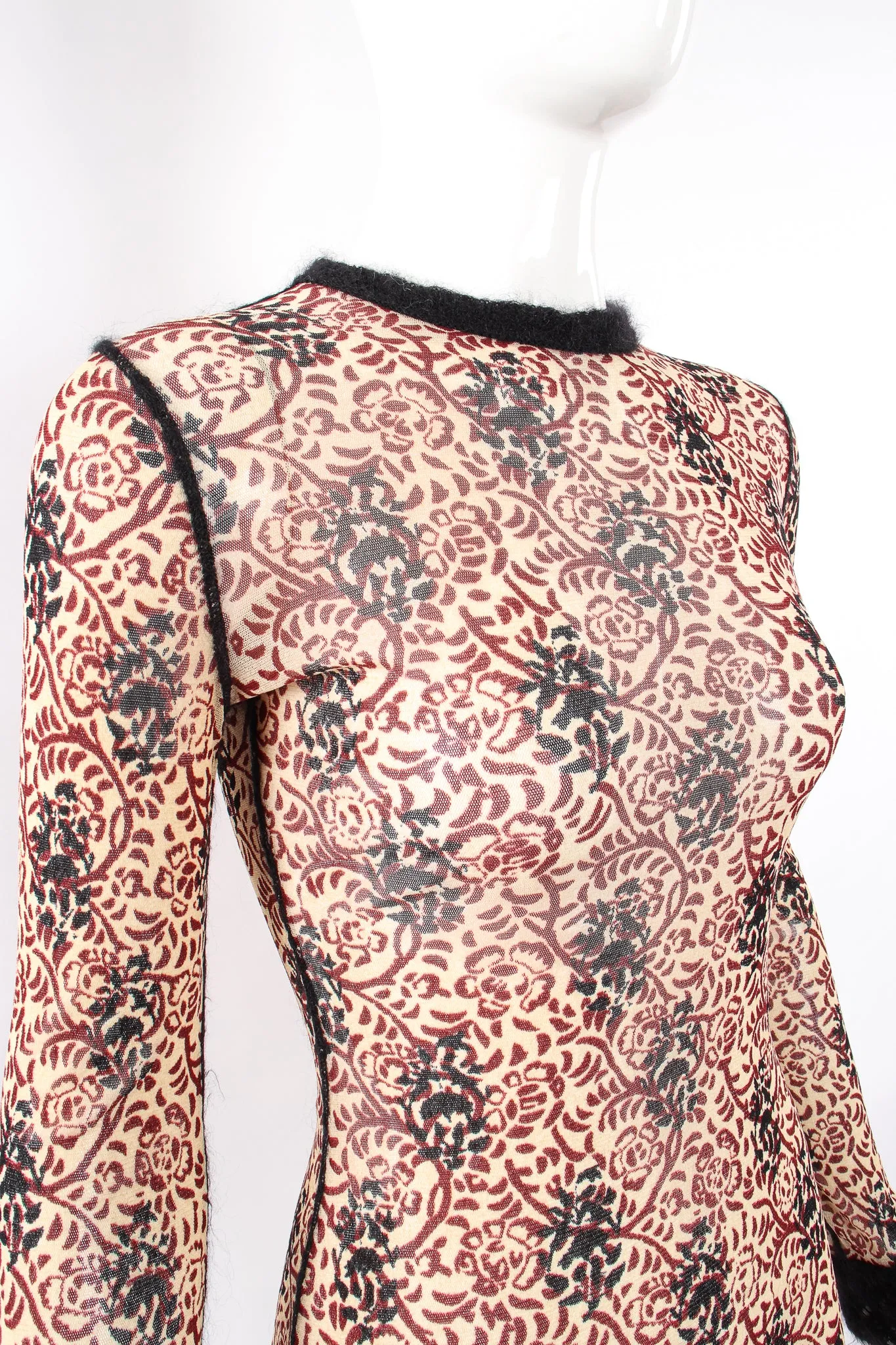Floral Block Print Mesh T-Shirt