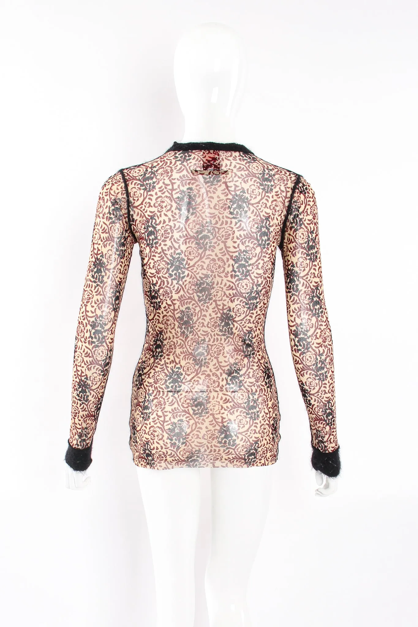 Floral Block Print Mesh T-Shirt