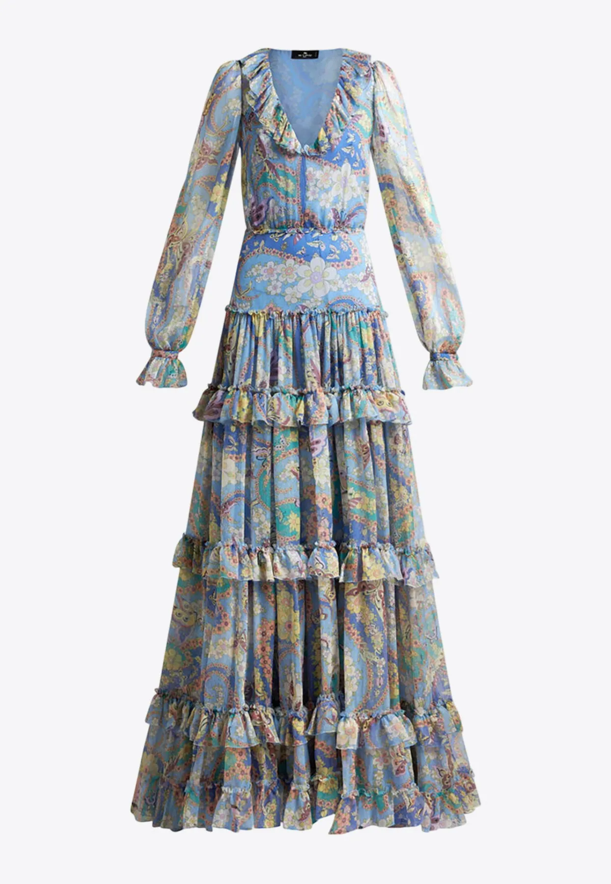 Floral Print Ruffled Maxi Dress