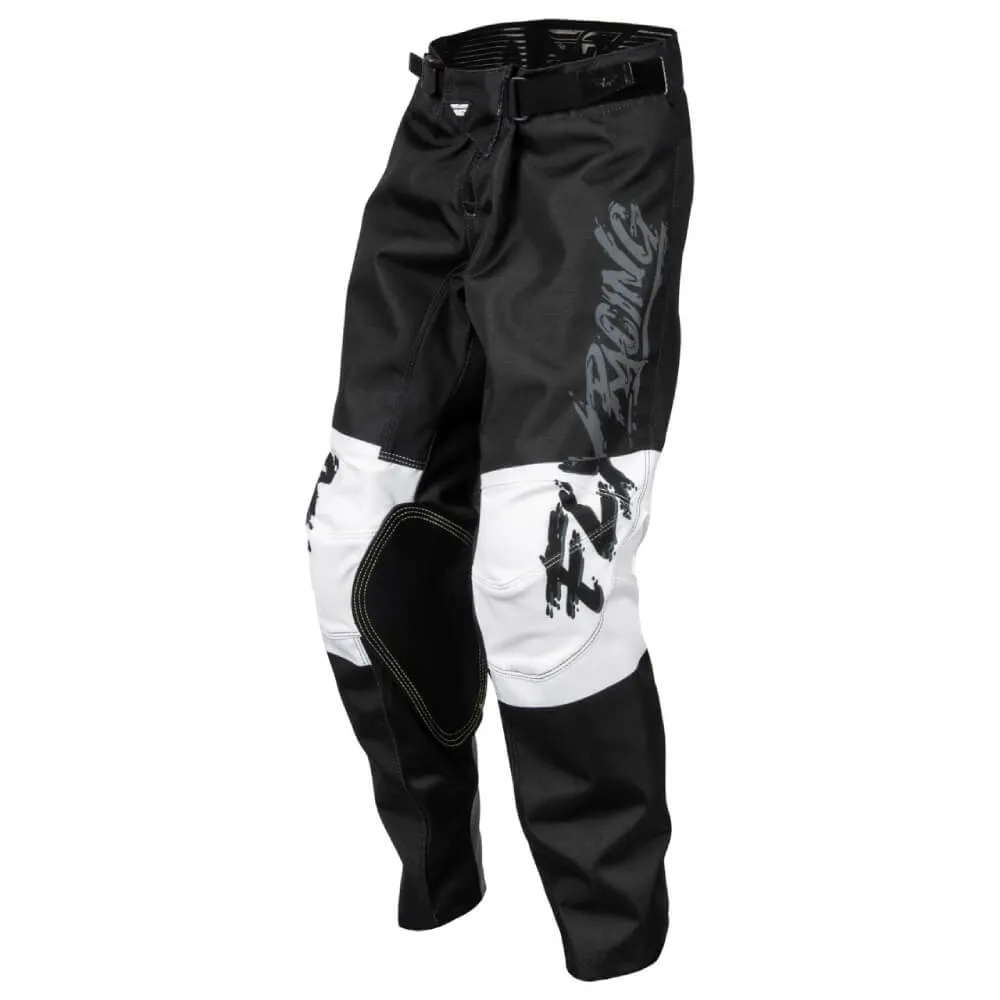 Fly Kinetic Khaos Youth Motocross Pants Grey / Black / White
