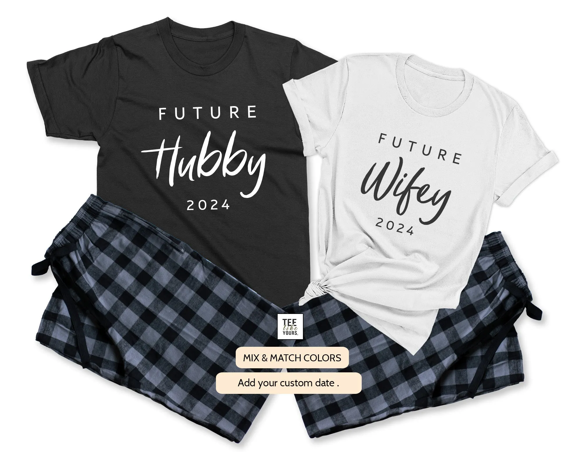 Future Hubby & Future Wifey - Couple Matching Pajamas, Christmas Fiancée Gift, Christmas Engagement PJs
