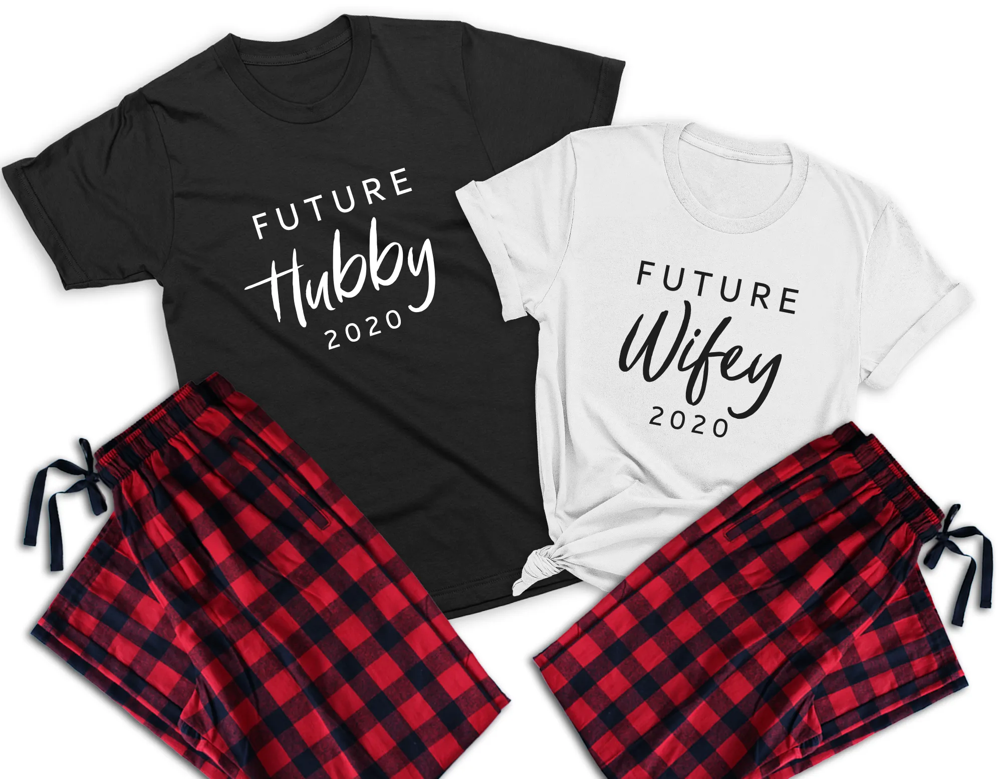 Future Hubby & Future Wifey - Couple Matching Pajamas, Christmas Fiancée Gift, Christmas Engagement PJs