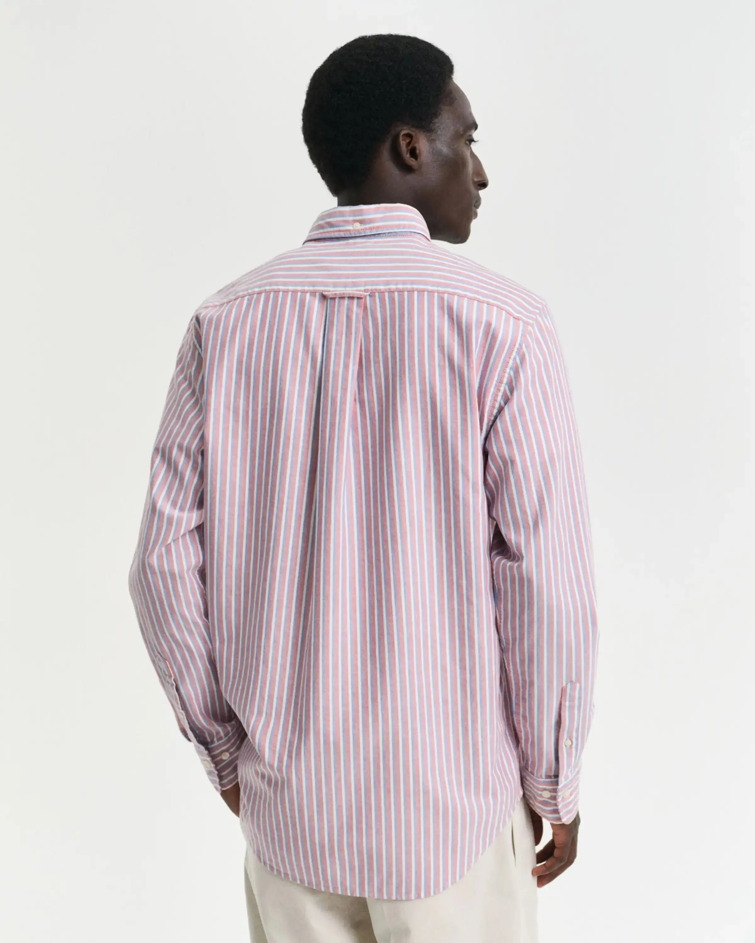 GANT Mens Regular Oxford Stripe Shirt Ruby Red