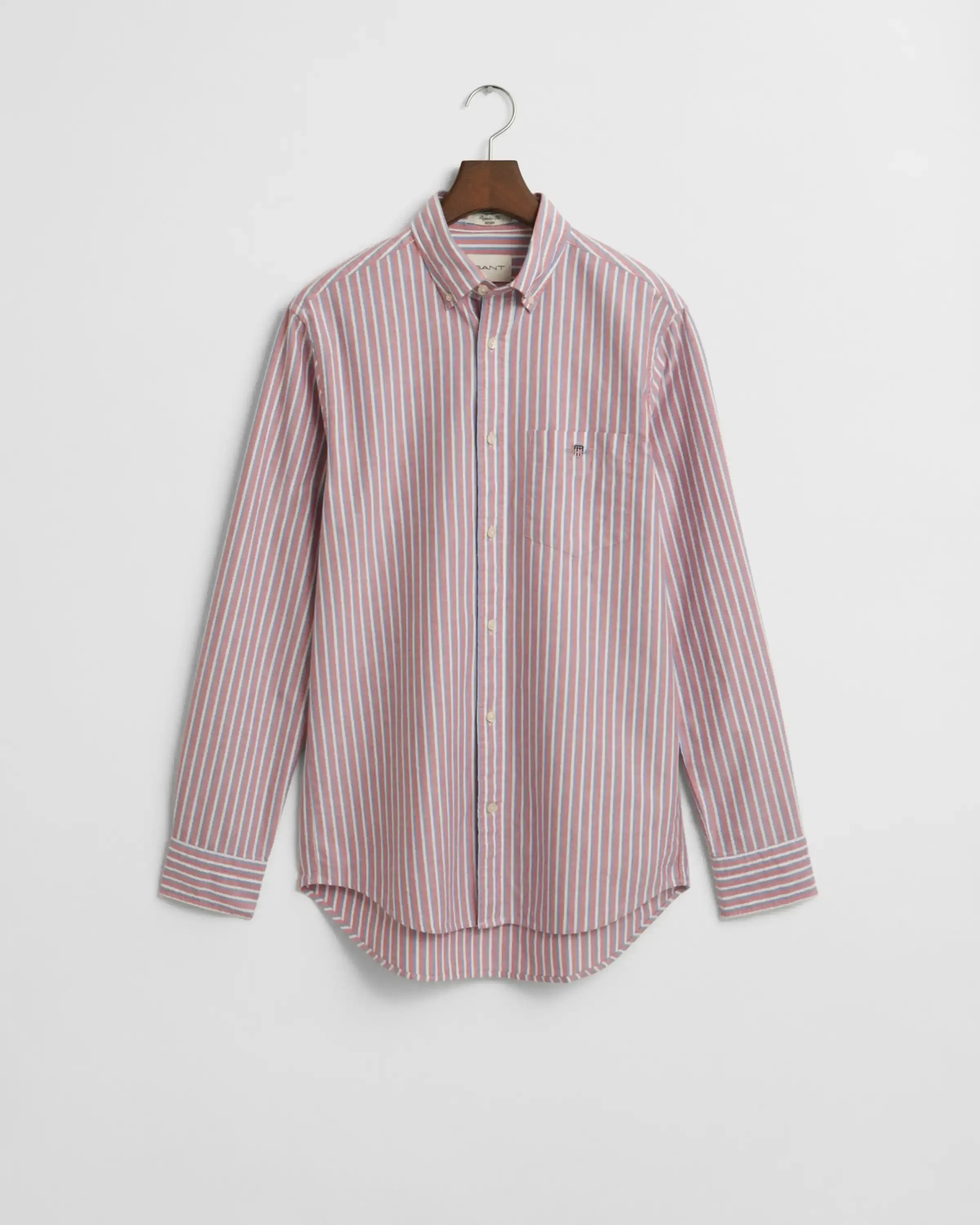 GANT Mens Regular Oxford Stripe Shirt Ruby Red