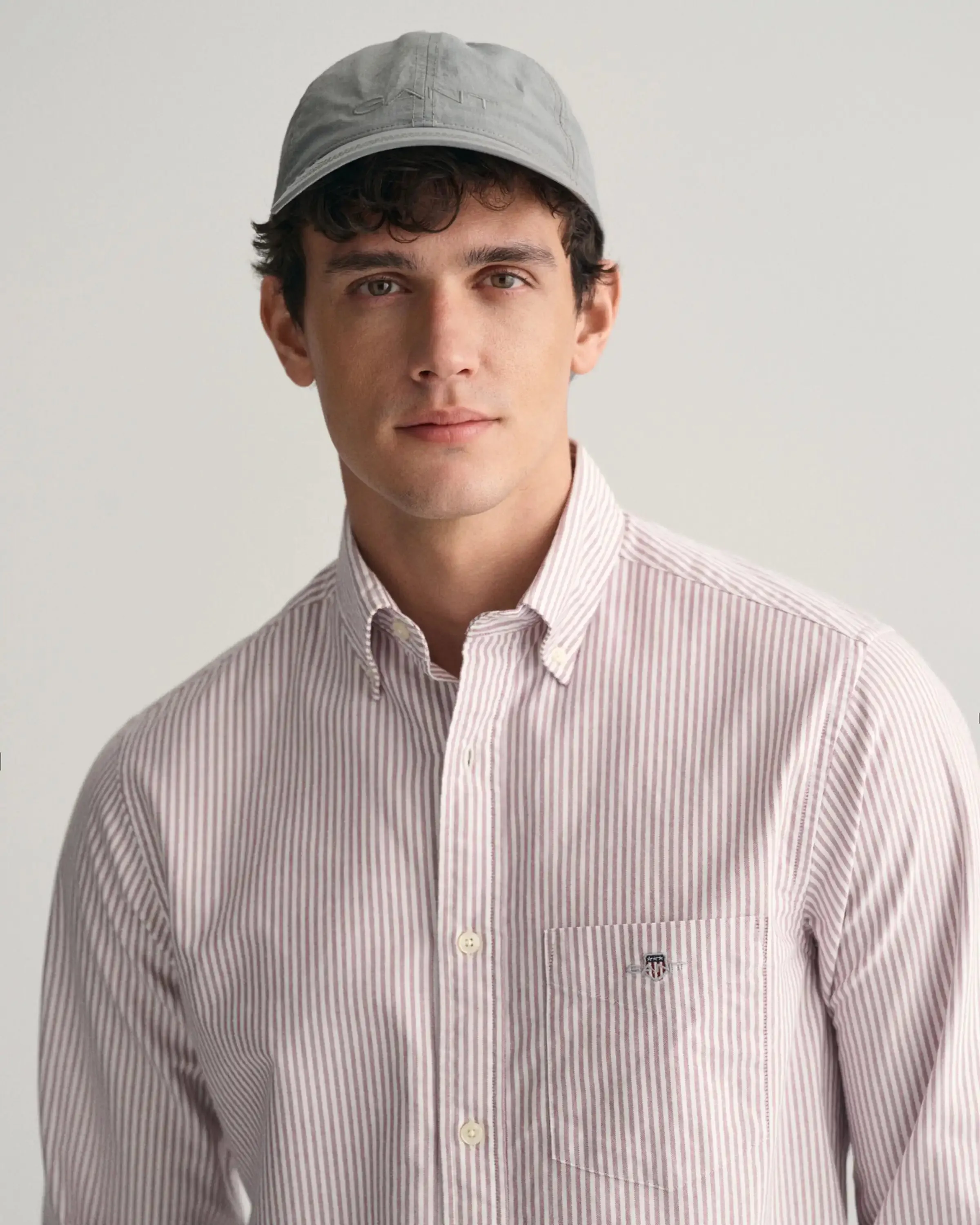 GANT Mens Regular Stripe Oxford Shirt Beautyberry Purple