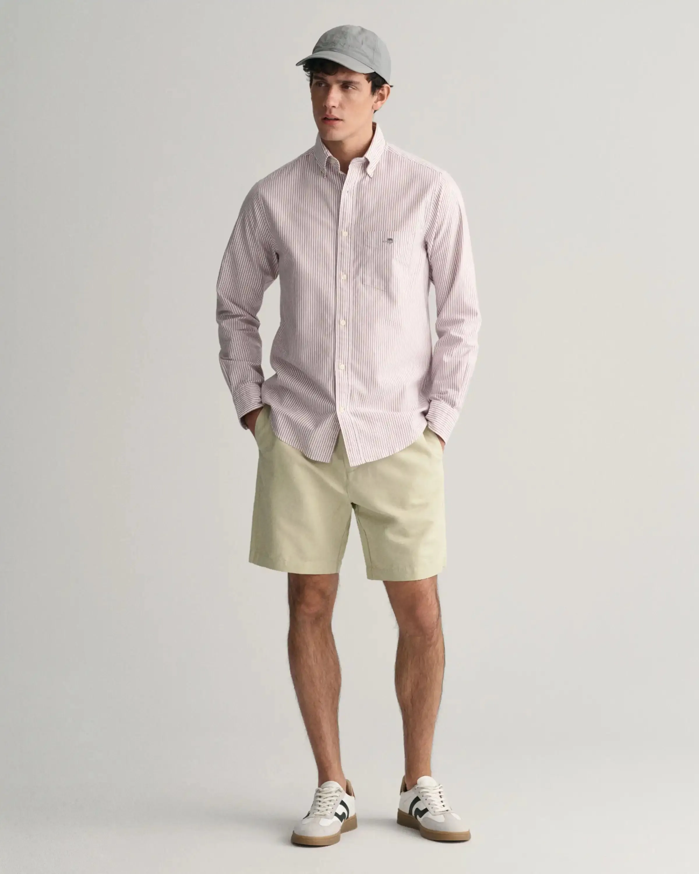 GANT Mens Regular Stripe Oxford Shirt Beautyberry Purple