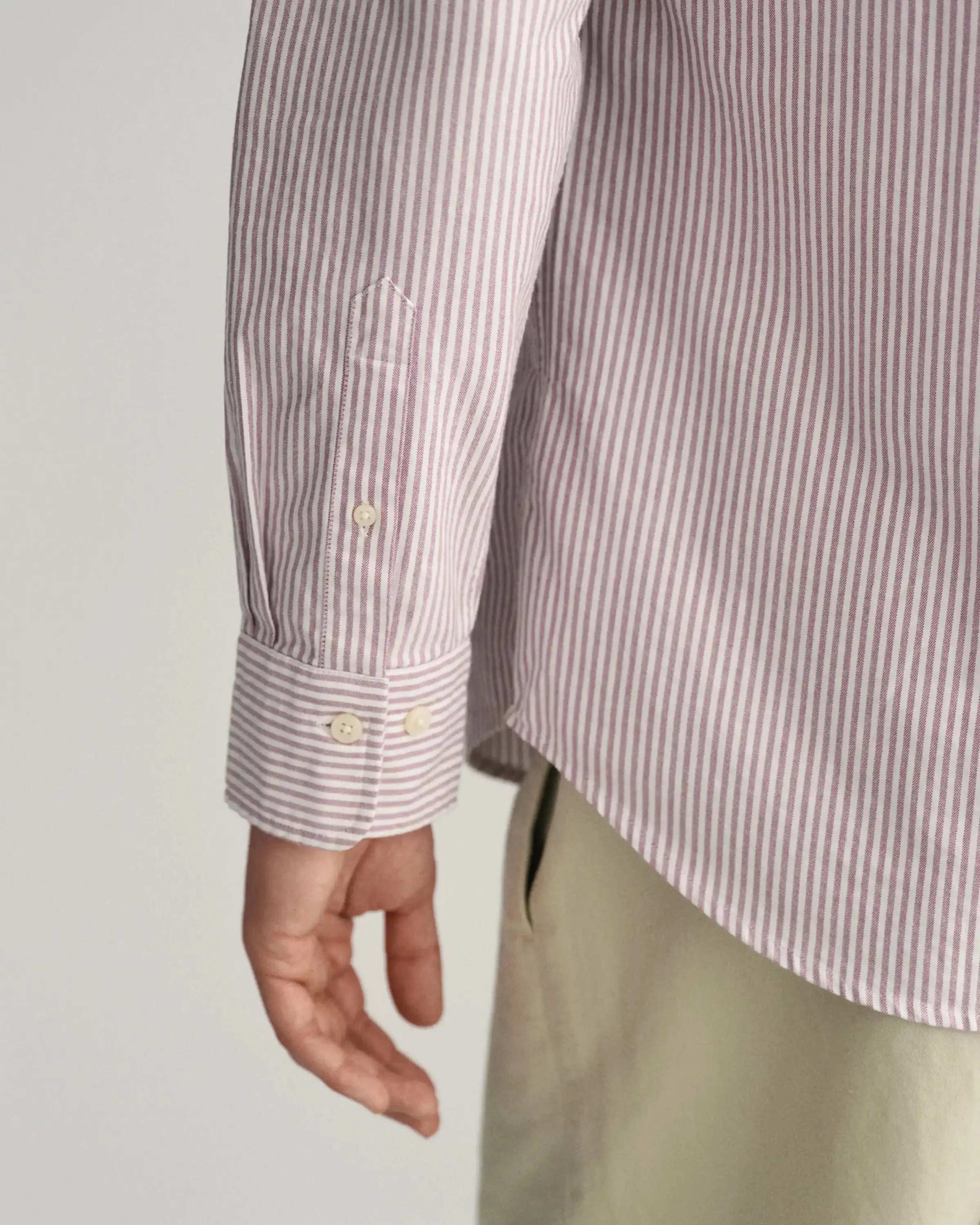 GANT Mens Regular Stripe Oxford Shirt Beautyberry Purple